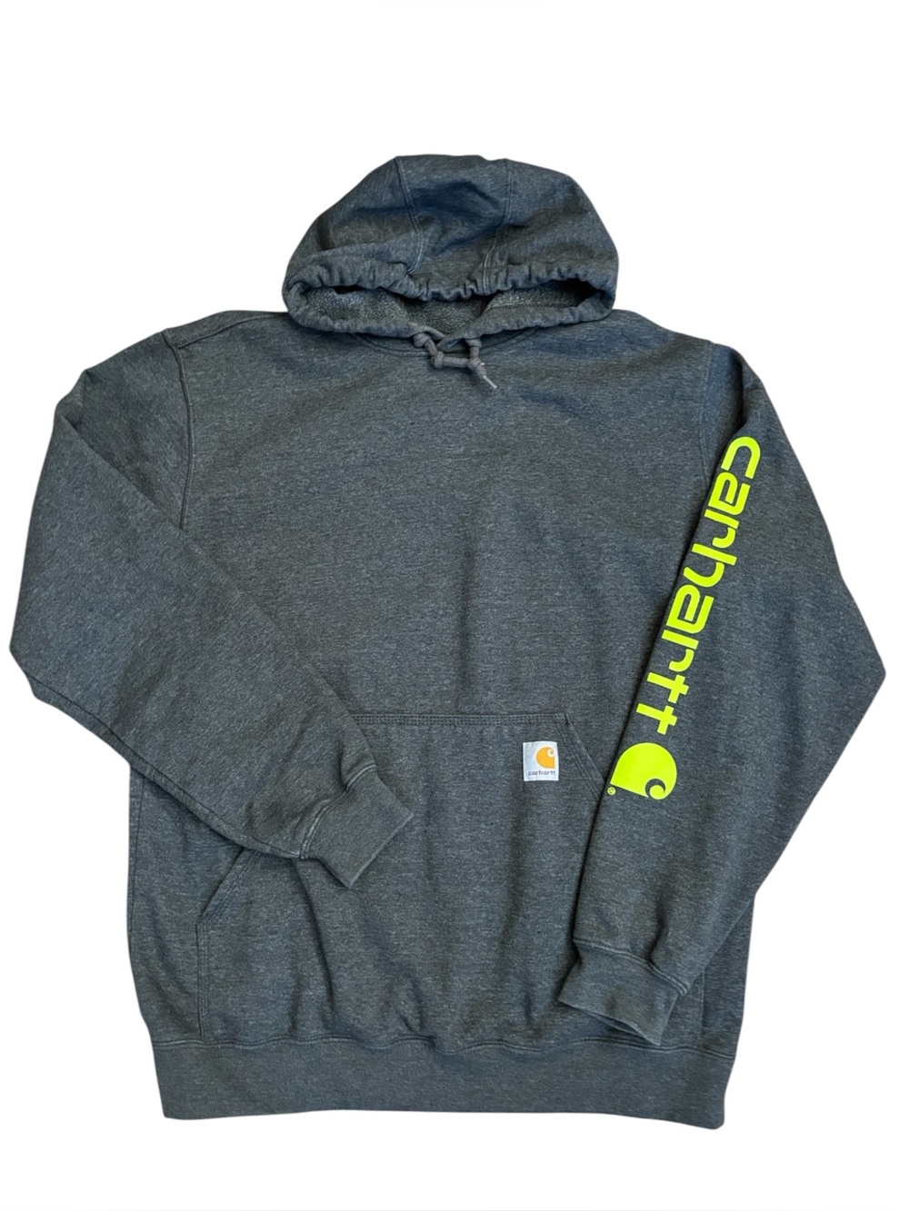 Carhartt Gray Loose Fit Logo Sweatshirt Pullover‎ Hoodie Workwear K288 Size M
